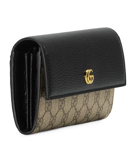 petite marmont leather continental wallet gucci|Gucci gg marmont wallet on chain.